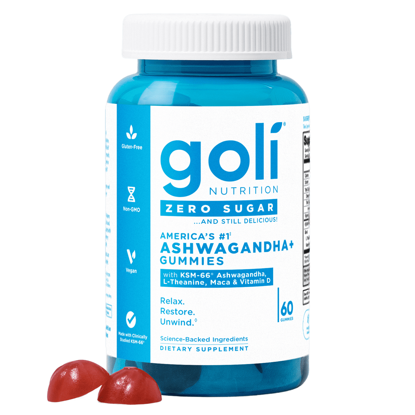 Goli Ashwagandha Zero Sugar - 60 Gummies