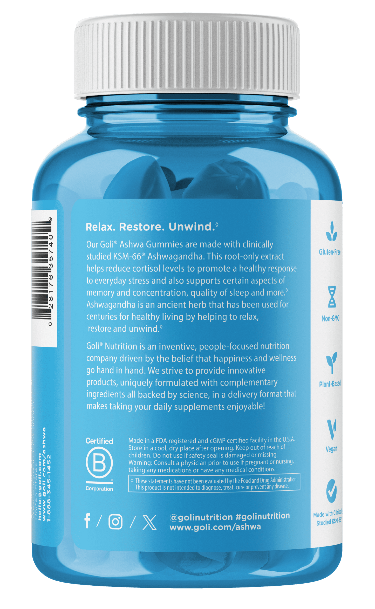 Goli Ashwagandha Zero Sugar - 60 Gummies