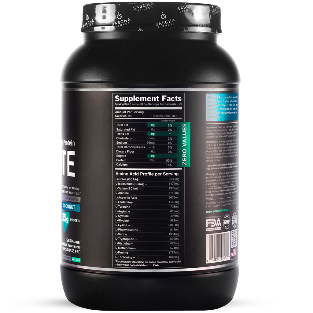 Sascha Fitness Hydrolyzed Whey - Coco 2.1lbs