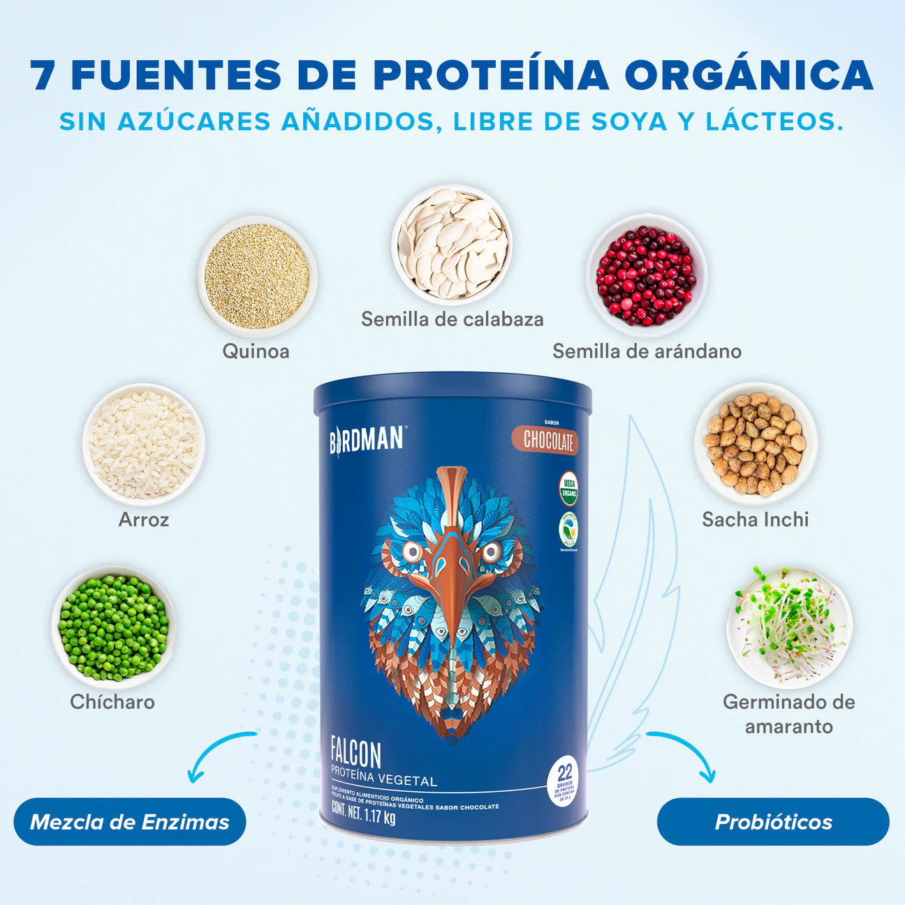 Birdman Falcon Protein Chocolate 1.17 kg - 39 Servicios
