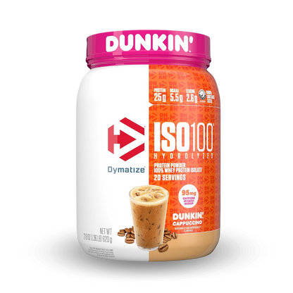Dymatize ISO 100 - Proteína Dunkin Cappucino 1.3lbs