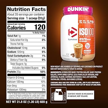 Dymatize ISO 100 - Proteína Dunkin Cappucino 1.3lbs