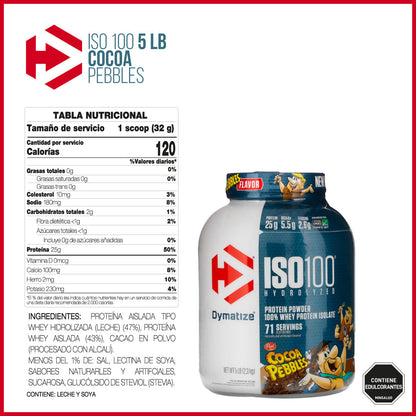 Dymatize ISO 100 - Proteína Cocoa Pebbles 5lbs