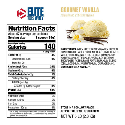 Dymatize Elite Whey - Proteína Vainilla 5lbs