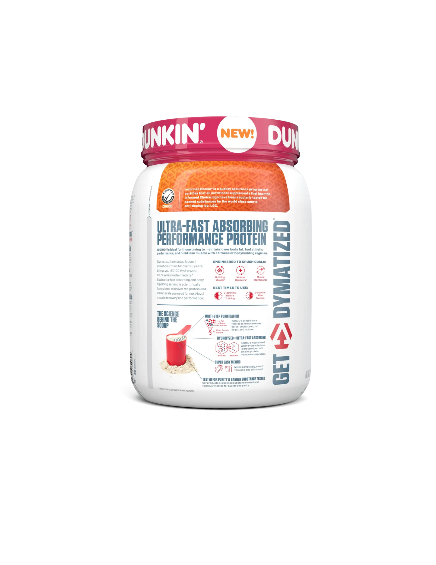 Dymatize ISO 100 - Proteína Dunkin Glazed Donut 1.3lbs