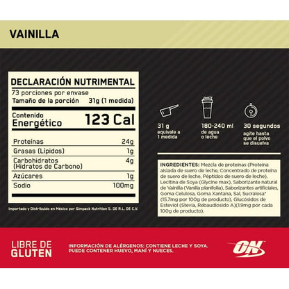 On Gold Standard 100% Isolate - VAINILLA 5lbs